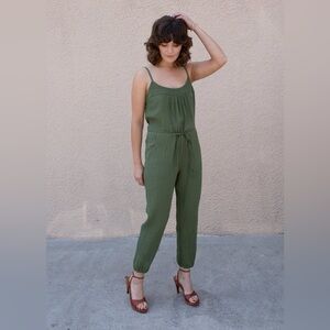 XiRENA Cotton Green Gauzy Jumpsuit (XS)